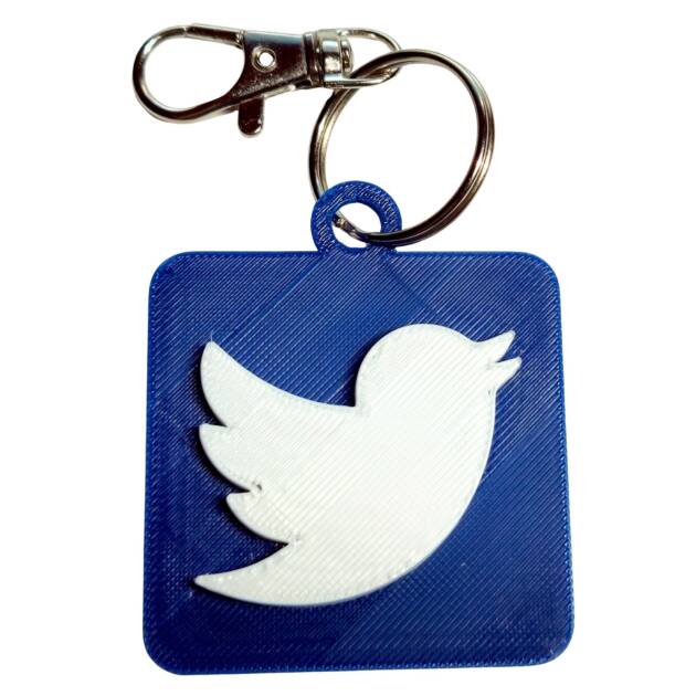Breloc 3D Twitter Logo