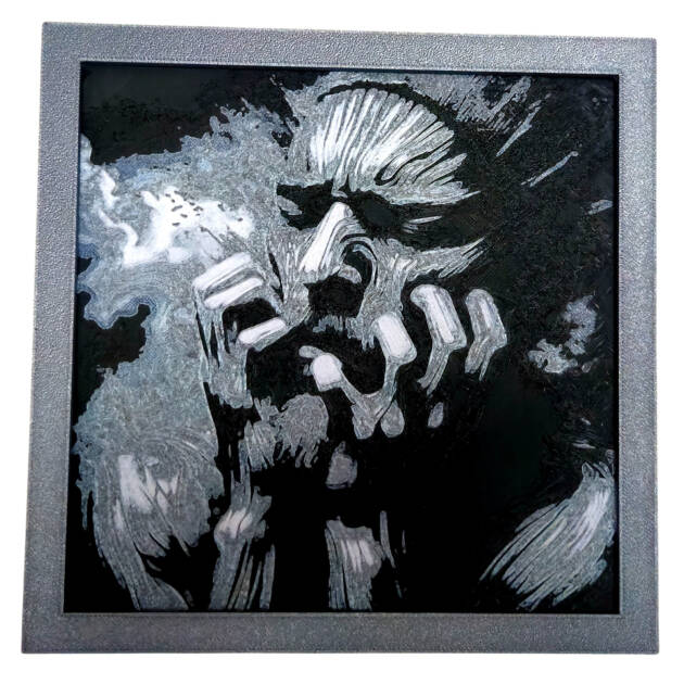 Tablou arta 3D Hueforge - Foarte Indurerat, 20x20cm