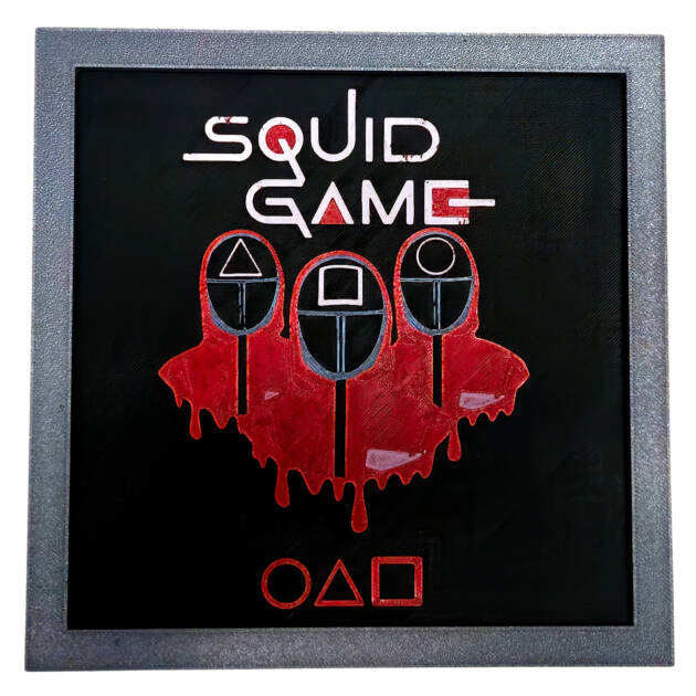 Tablou arta 3D Hueforge - Squid Game Guardians, 20x20cm