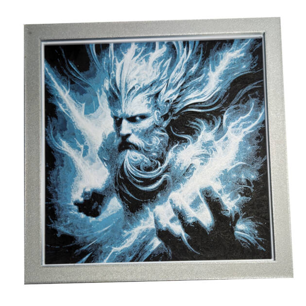 Tablou arta 3D Hueforge - Zeus, 20x20cm