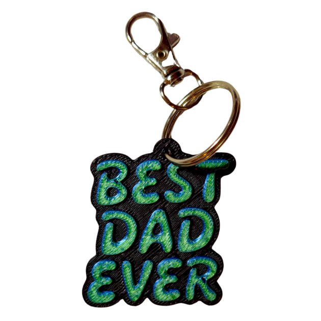 Breloc 3D Best Dad Ever, 4x4 cm