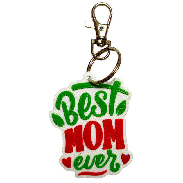 Breloc 3D Best Mom Ever, 5x6 cm