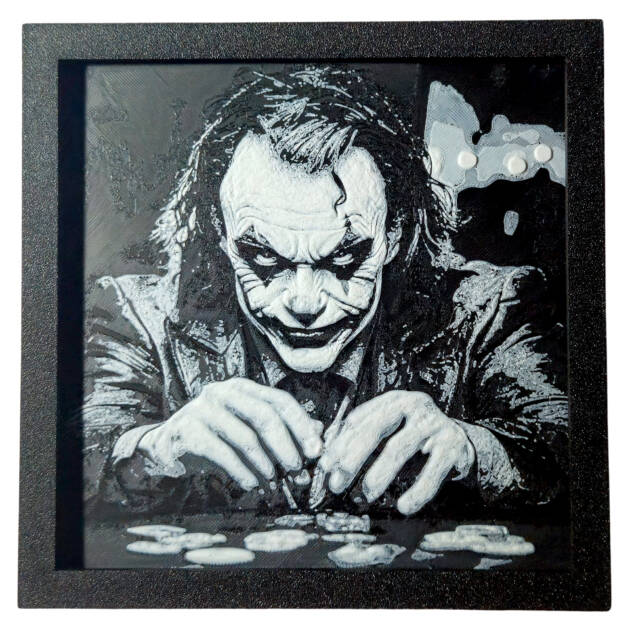 Tablou arta 3D Hueforge - Joker, 20x20cm