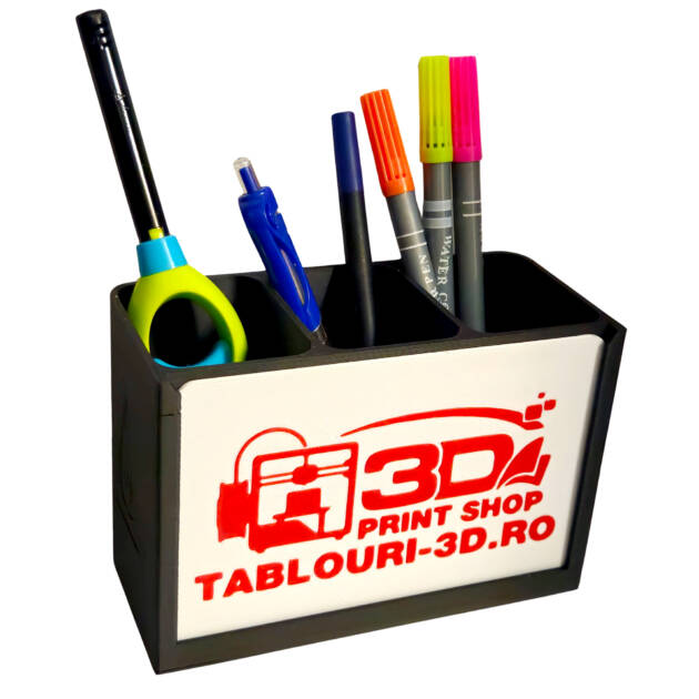 Suport de Birou pentru Pixuri si Creioane, Model Personalizabil 15x10x6cm