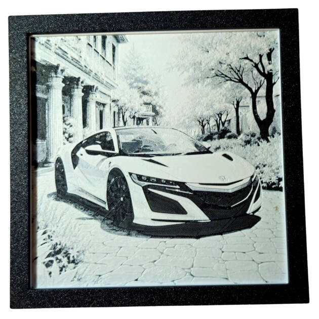 Tablou arta 3D Hueforge - Dream Car, 20x20cm