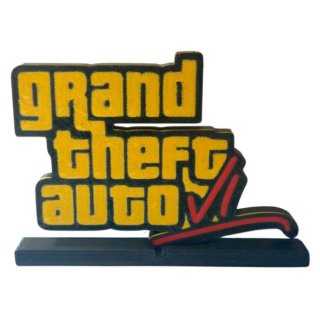 Statueta - GTA VI (GTA 6) Gold Trophy, 3 culori, 13x9 cm