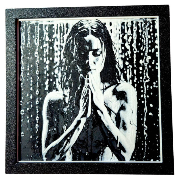 Tablou arta 3D Hueforge - Here Comes the Rain, 20x20cm