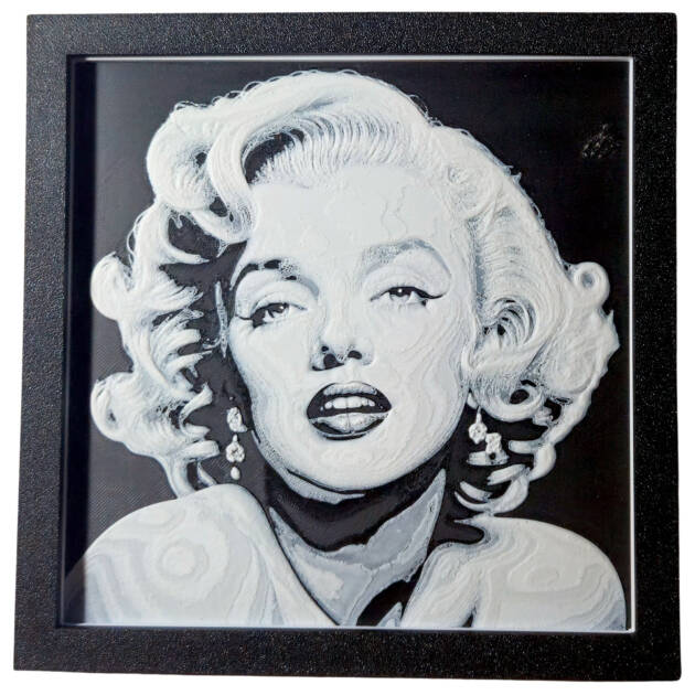 Tablou arta 3D Hueforge - Marilyn Monroe, 20x20cm