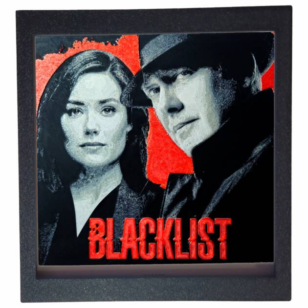Tablou arta 3D Hueforge - The Black List, 22x20cm
