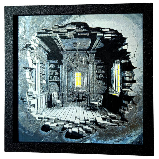 Tablou arta 3D Hueforge - The Othe Side of the Window, 20x20cm